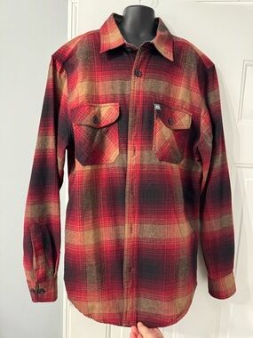 The American Outdoorsman Red & Brown Plaid Shirt